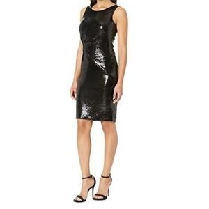 Taylor Black Sequined Dress NWT